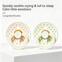 2pcs Baby Pacifiers, Breast-Like Design, Anti-Colic, Breathable, Pink And Blue, Macaron Color, 0-3 Years - Round - View 5