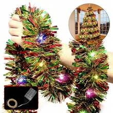 LED Christmas Tinsel Garland Metallic Shiny Garland With LED Lights 5m/50LEDS Xmas Tree Garland Thick Hanging Suitable For Home Decor - Battery-operated Colorful String Lights - View 3