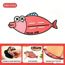 1pc Silicone Fish Pot Lid Holder, Cartoon Yellow Fish Clownfish Pot Lid Storage Rack, Kitchen Countertop Draining Mat Heat-Insulating Pad Spatula Placement Mat - Multicolor - View 4