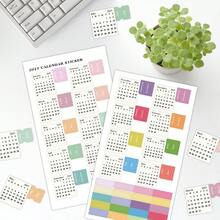 2張2027年日曆貼紙，月計畫貼紙適用於剪貼簿與手帳，2027-2028月日曆自黏式索引分隔標籤，筆記本索引貼紙 - A - 查看 5