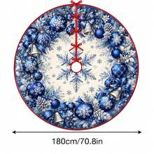 1pc Blue Snowflake Pattern Christmas Tree Skirt, Elegant Color Holiday Decor, 5 Sizes, Unisex Holiday Gift, Suitable For Home And Party Christmas Home Decoration - Snowflake Color Ball - View 13