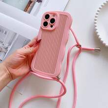 1件粉色條紋圖案防摔手機保護殼，TPU材質，可作為節日禮物，適用於Apple XS/XS Max/XR/11/12/13/14/15/16 Pro/Pro Max/14/15/16 Plus/17，男女通用 - 彩色 - 查看 5