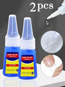 Misscheering 2pcs/Set 20g Super Strong Fake Nail Glue, Soft & Quick Drying, Suitable For Beginner Nail Art, Professional Grade - Blue - View 10