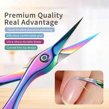 Nail Cuticle Nipper, Russian Curved Cuticle Scissors, Professional Stainless Steel Manicure Scissors, Precision Sharp Nail Cuticle Trimmer For Dead Skin - Multicolor - View 8