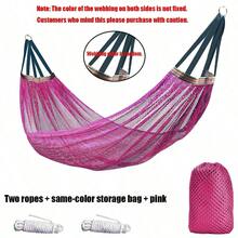Ultra-Breathable Mesh Hammock, 260*130cm Extra Large Ice Silk Swinging Bed, Quick-Dry Portable Hammock With Travel Bag And 2 Hanging Ropes, Suitable For Outdoor Camping, Garden, Patio, Beach, Backyard And More - A - View 7