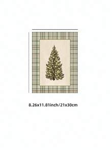 1pc Frameless Vintage Christmas Tree Pattern Neutral Rustic Modern Cottagecore Holiday Wall Art Dorm Bedroom Apartment Decor Back To School Funky Posters Dorm Essentials - Christmas Tree - View 13