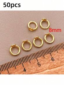 10//30/50pcs 18K Plated Closed Bead Cap Wire Buckle Brass Bead Cap Connector For DIY Women Beaded Jewellery Craft Making Accessories - Multicolor - View 30