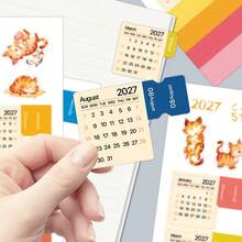 2張2027年日曆貼紙，月計畫貼紙，適用於手帳、剪貼簿和日記，2027-2028月曆黏性索引分隔標籤，筆記本索引貼紙 - B - 查看 6