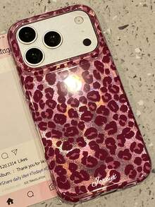 奢華秋季棕色豹紋亮片冰川手機殼，適用於 iPhone 18 Pro Max 18 Pro 17 Pro Max 17 Pro 17 16 Pro Max 16 Pro 16 15 Pro Max 15 Pro 15 14 Pro Max 14 Pro 14 13 Pro Max 13 Pro 13 12 Pro Max 12 Pro 12 11，時尚防震防摔手機保護殼 - 玫粉豹紋 - 查看 7