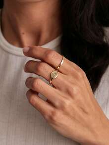 [ZzAi Custom]1pc Handmade Carved Custom Name Ring, A Ring That Brings Life To Your Fingers - Engraved Ring - View 7