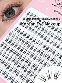 Lvcheryl 180 Cluster Eyelash Extension, Wispy And Fluffy C Curling Segmented False Eyelashes For Natural And Voluminous Look, For Beginners Eye Makeup DIY At Home Lash Clusters, Eyelash Clusters, Individual Eyelashes, Lashes, Fake Lashes - C - View 4