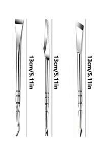 1/2/3pcs Professional Pedicure Dead Skin Fork, Stainless Steel Foot Callus Remover Scraper Exfoliating Tool For Smooth Heels, Home Salon Use Foot Care File - Silver - View 8