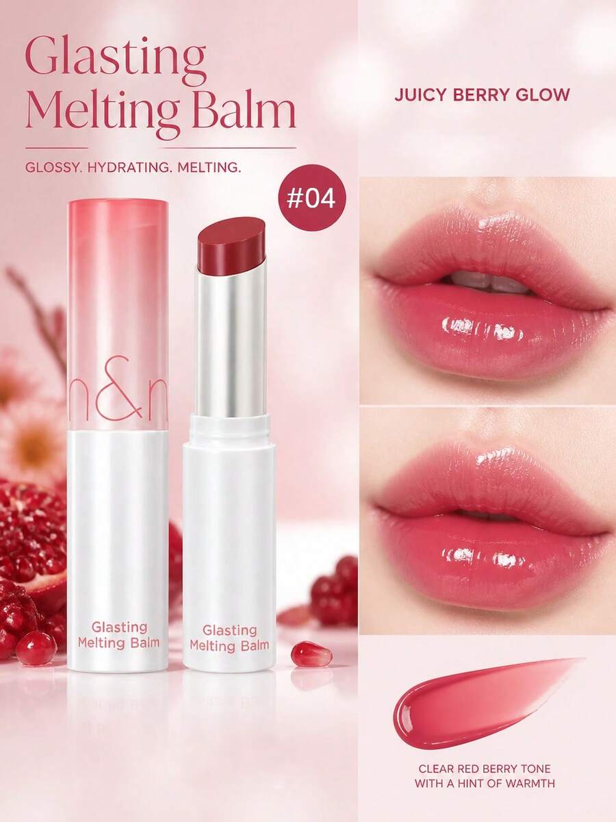 Rom&nd Batom Gelatina Romand Soft & Charming, Brilho Labial Hidratante & Nutritivo para Mulheres, Longa Duração & Resistente ao Desbotamento - Batom Glass Gloss 04 - Visão 1