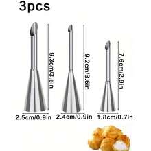 Bộ đầu bắt kem inox, vòi bơm nhân bánh donut và bánh su kem, dụng cụ trang trí bánh cupcake - Bạc - Xem 10