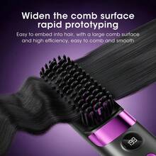 Hailicare Women's Wireless Straightening Brush, Rechargeable Portable Heated Styling Brush With Digital Temperature Display, Mini Travel Size Hot Hair Brush, Suitable For Carrying, Home Use And Daily Quick Styling, Gift Choice - Black - View 5