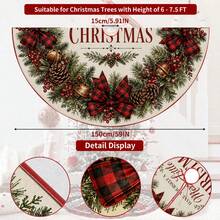 1pc Christmas Wreath Pattern Christmas Tree Skirt, Elegant Color Holiday Decor, 5 Sizes, Unisex Holiday Gift, Suitable For Home And Party Christmas Home Decoration - Christmas Wreath - View 10