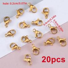 20Pcs Gold 304 Stainless Steel Lobster Clasps, Suitable For Handmade Bracelets, Necklaces And Various Chain Connection DIY Jewelry Making Accessories - Stainless Steel Lobster Clasp - View 12