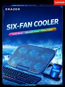 Lenovo R3 Laptop Cooler, 5-Level Adjustable Stand, Large-Size Compatible Cooling Base, Gaming And Office Laptop Cooling Pad - View 1