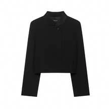 DEEKA kort blazer för dam, höstnyhet, europeisk och amerikansk stil, minimalistisk och mångsidig design - Svart - Visa 2