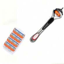 Men's 6-Blade Razor Set, Includes 1 Metal Handle And Multiple 6-Blade Replacement Cartridges, Reusable Blades - Provides A Comfortable And Smooth Shaving Experience - 5-blade Model - View 14