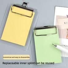 1 Set Random Color Mini Transparent Binder, With Color-Coded Memo Pad, Portable Folder Storage Set, Built-In Writing Pad And Paper Clip, Suitable For Office, Study, Travel And Other Scenes - Small Clip Notebook - View 9