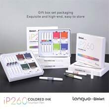 Set Pena Tinta 4 Warna Languo, Pena Tinta Isi Ulang, Ujung Pena Halus Presisi, Ujung Pena Paduan Tahan Aus untuk Menulis Halus dan Stabil, Warna Tinta Kaya, Jenuh, dan Transparan, Cocok untuk Menulis Siswa, Kaligrafi, Menggambar, Seni, Mencoret-coret, dan Hadiah Bisnis. - MultiWarna - View 2