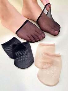 4/10/20 Pairs Ultra-Thin Women's Low-Cut High Heel Sandals Invisible Silicone Anti-Slip Half-Foot Socks - Multicolor - View 2