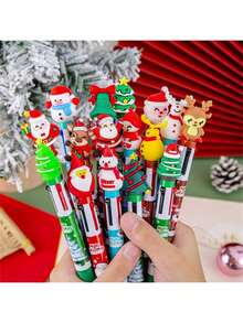 4Pcs/Set 3D Cute Santa Reindeer 4-In-1 Multi-Color Ballpoint Pen - Christmas Student Stationery & Holiday Gift Class Prize (2026 New Style) - Christmas - View 15