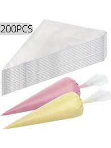 20/50/100/200 Pcs Disposable Triangular Pastry Bags - For Cake Decorating, Cookies, Cupcakes, And DIY Desserts, Kitchen And Dining Essentials - Multicolor - View 13