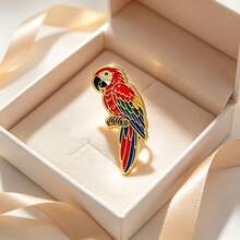 Vivid Macaw Parrot Enamel Brooch Pins, Colorful Bird Lapel Badge, Fashion Decor Pins For Bag Jacket Hat, Unique Gift For Animal Enthusiasts - Multicolor - View 8