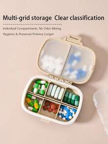 Heart Pattern Portable Sealed Pill Box - Easily Fits In Pocket, Handbag And Wallet, Essential For Daily Medication, Business Travel, 8-Compartment Design Medication Storage Box, Nurse's Day Gift - Multicolor - View 8