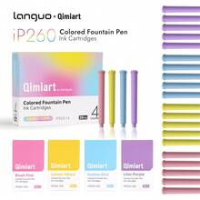 Languo 4-Color Ink Fountain Pen Set, Replaceable Ink Cartridge Fountain Pens, Precision Fine Nib, Wear-Resistant Alloy Nib For Smooth And Stable Writing, Rich Saturated And Transparent Ink Colors, Student Writing, Calligraphy, Drawing, Art, Doodle, Business Gift - Multicolor - View 18