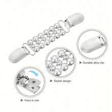 New Rhinestone Claw Chain Clothing Buckle Crocodile Clip Hair Clip Shawl Scarf Cardigan Sweater Tightening Brooch Clip Accessory Button Ornament - Multicolor - View 2