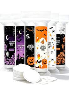 100Pcs Premium Lint-Free Cotton Pads, Dual-Sided Soft Absorbent Makeup Remover Pads, Halloween, Festivals, Parties, Gifts - White - View 1