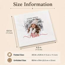 Custom Photo Name White Napkins, Elegant Christmas Dinner Table Decor, Personalized Cocktail Party Napkins For Wedding, Anniversary & Holiday Gatherings, Customized Keepsake Favor, Customizable Gift For Family & Friends, Disposable Dessert Napkins - Style E - View 2