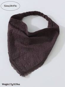 1件原創花卉刺繡捲邊頭巾髮帶，適合女性日常與度假使用 - 紫薯色 - 查看 4