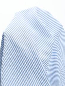 GloMan 男士夏季藍白條紋休閒短袖襯衫，透氣日常上衣，居家、戶外海灘度假皆適用，適合丈夫，萬聖節、聖誕節 - 藍白色 - 查看 6