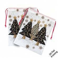 2pcs Christmas Theme Oversized Gift Bags, Christmas Tree Snowflake Gift Box Pattern Print, Can Be Used As Christmas Gift Bags, Decorative Props Yard Storage Bags, Create Christmas Atmosphere, Perfect For Holiday Gift Bags, Wedding Packaging, Birthday Party Gift Bags, Etc. - Multicolor - View 9