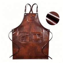 Solid Color Customizable Text Name Shop Name LOGO Work Apron, Practical Cargo Style Style Convenient Rectangular Apron With Multiple Tool Pockets, Adjustable Buckle Cross Shoulder Straps, Durable Tool Apron Suitable For Coffee Shop, Barbershop, Restaurant, Bar, Bakery, Home Kitchen, Gardening, Handicraft DIY - Multicolor - View 9