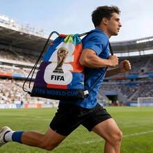 10pcs/2026 FIFA Drawstring Gym Bag, Suitable For World Cup, Hiking And Travel Backpack, Football Backpack, Basketball Backpack, With Creative Pattern, Essential For Watching World Cup, Black Rope And White Rope Randomly Shipped - Multicolor - View 1