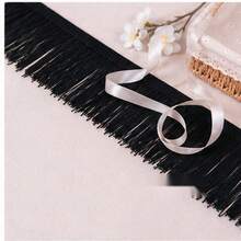 10cm Width-Black Tassel Fringe - 5 Yards - View 2