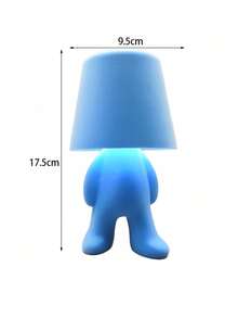 Flocked Flocked Surface Dimmable Rechargeable Decorative Small Desk Lamp, Soft Warm Light Creative Humanoid Design, Red Green Blue Pink Bedside Night Light, Suitable For Bedroom Living Room Desk Home Decor, Holiday Party Ornament Household Lighting - Rechargeable - View 8