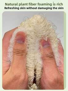1pc Natural Loofah Back Brush, Long Bath Sponge, Exfoliating Body Brush And Shower Scrubbing Cloth, Suitable For Daily Bathing - Multicolor - View 2