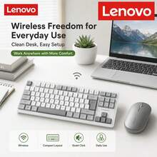 2.4G Wireless Keyboard And Mouse Combo Lenovo X5K-X5M, Silent Typing, Ergonomic Slim Design, Stable Signal, With Mini USB Receiver, Suitable For Office Typing, Home Leisure And Entry-Level Gaming, Compatible With Windows Laptops - View 5