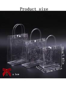 20pcs Large Transparent Waterproof PVC Gift Bags With Reusable Portable Handles, Suitable For Wedding Favors, Birthdays, Theme Parties And Holiday Gift Packaging, Perfect For Autumn, Vacation, Beach Trips Or As Christmas Gift Bags - Transparent - View 5