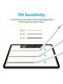 1pc Fast Charging Stylus Pen Compatible With Apple 2018-2024 Models, 120mAh Lithium-Ion Battery, Pressure Sensitivity & Tilt Support, Compatible With Apple Pencil, 10th/9/8/7/6 Gen, Pro 11/12.9/13 Inch M4, Air 3/4/5/M2, Mini 5/6 [No Magnetic Charging Function] - Multicolor - View 4