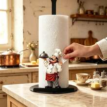 Cute Chef Shaped Kitchen Paper Towel Holder With Tray Design, Freestanding Paper Towel Rack Suitable For Kitchen, Living Room, Dining Room And Bathroom, Combines Decorative And Practical Functions - View 5