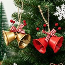 (2 Pieces/Bag) Christmas Metal Horn Bells, Mini Bells, Christmas Decoration Pendants, Wedding Decoration Accessories - 2pcs - View 4