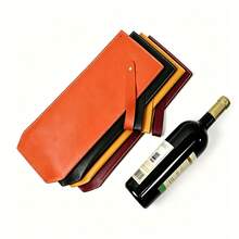 1pc Red Wine Gift Bag PU Handheld Wine Bottle Carrier Portable Fashion Wine Bottle Protection Bag - Wine Gift Bag - View 4