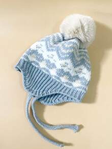 1PC Unisex Kids Versatile Earflap Knitted Knitted Hat, Warm Knitted Earflap Hat For Autumn/Winter - Ear Protection - View 5
